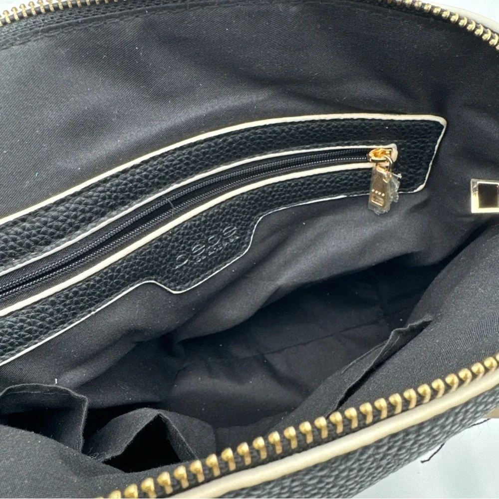 Bebe Black Satchel with White Accents